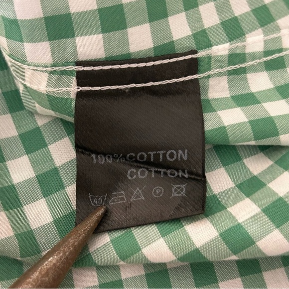 Jared Lang Button Down Shirt Green Pink Checkered Paisley Men's Size XXL Easter - Picture 7 of 9